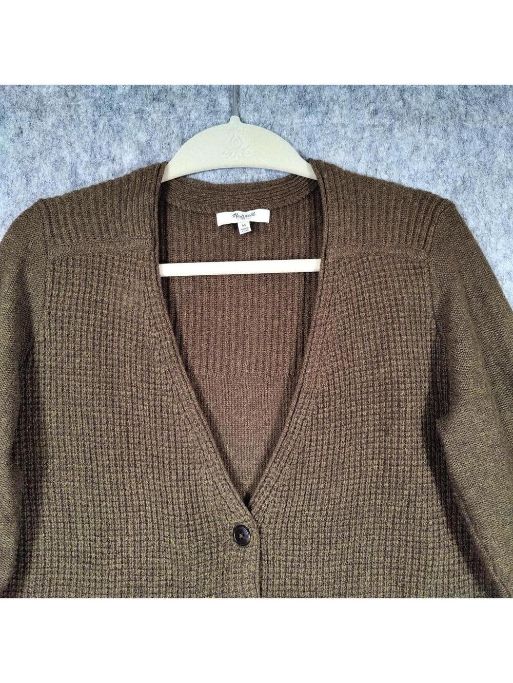 Madewell Olive Brown Wool \University Cardigan - Medium - Picture 5 of 8